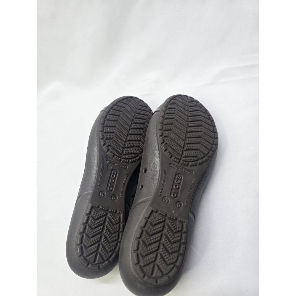 Womens Crocs Size 6 Gianna Alice Shiny Cap Toe Ballet Flat Brown Shoes - Picture 5 of 9